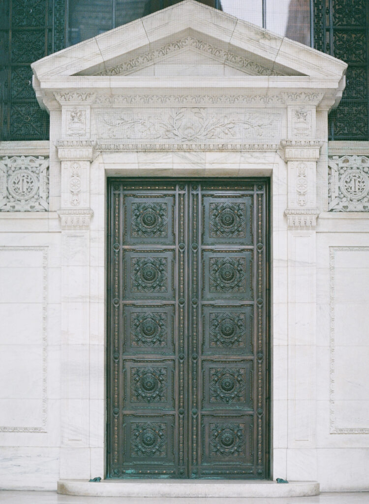 Door at New York Public Library, New York.