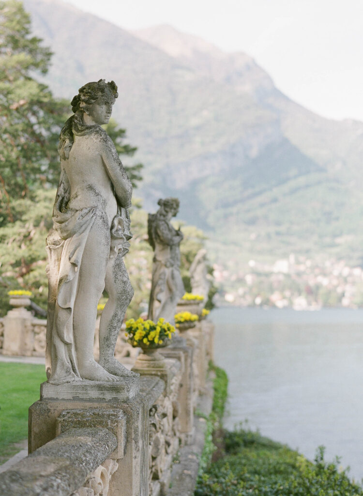 Statues at Villa del Balbianello in Lake Como.