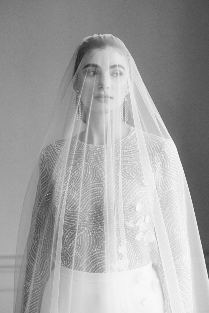 Bride with veil, captured by European destination wedding photographer Alexandra Vonk