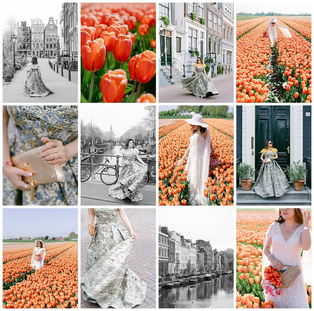 Tulip field photosession and Amsterdam canal photoshoot